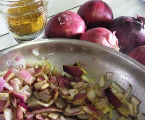 onions on stove with turmeric concoction to consider